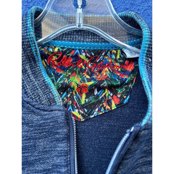 robert graham space dyed zip front cardigan - Picture 2 of 9